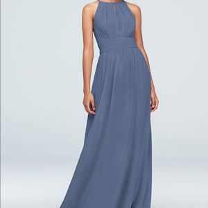 (steel blue) David’s bridal bridesmaid dress